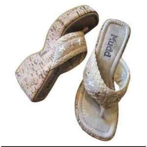 Mudd Vintage Y2K Embroidered Platform Sandals Sz 6.5